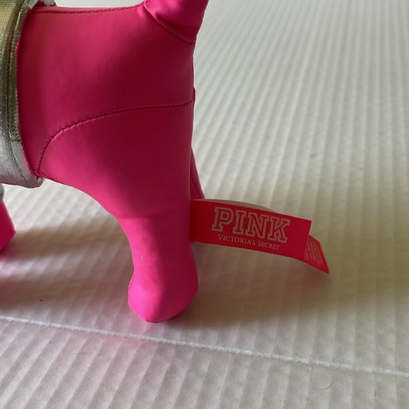 Victoria’s Secret Pink Neon Pink Dog With Silver Jacket Love Pink - Picture 4 of 4